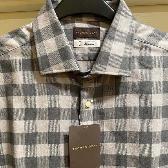 Thomas Dean Other - Thomas Dean Charcoal Button Down Shirt Flannel NWT​​​​​​​​​​